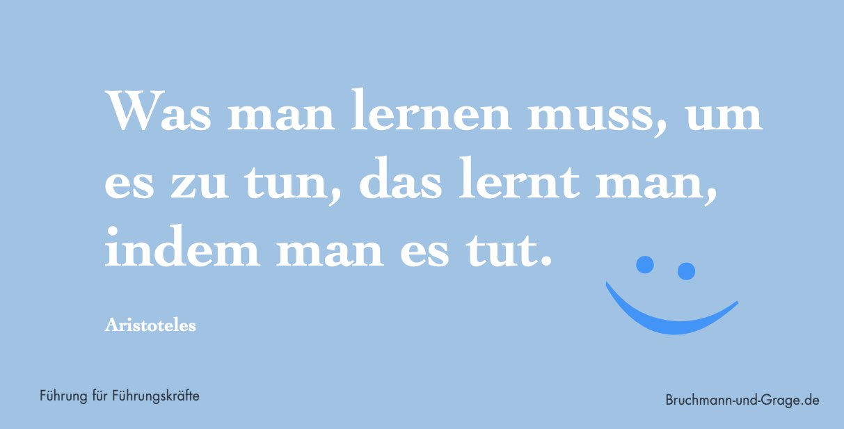 Was man lernen muss, um es zu tun, das lernt man, indem man es tut.