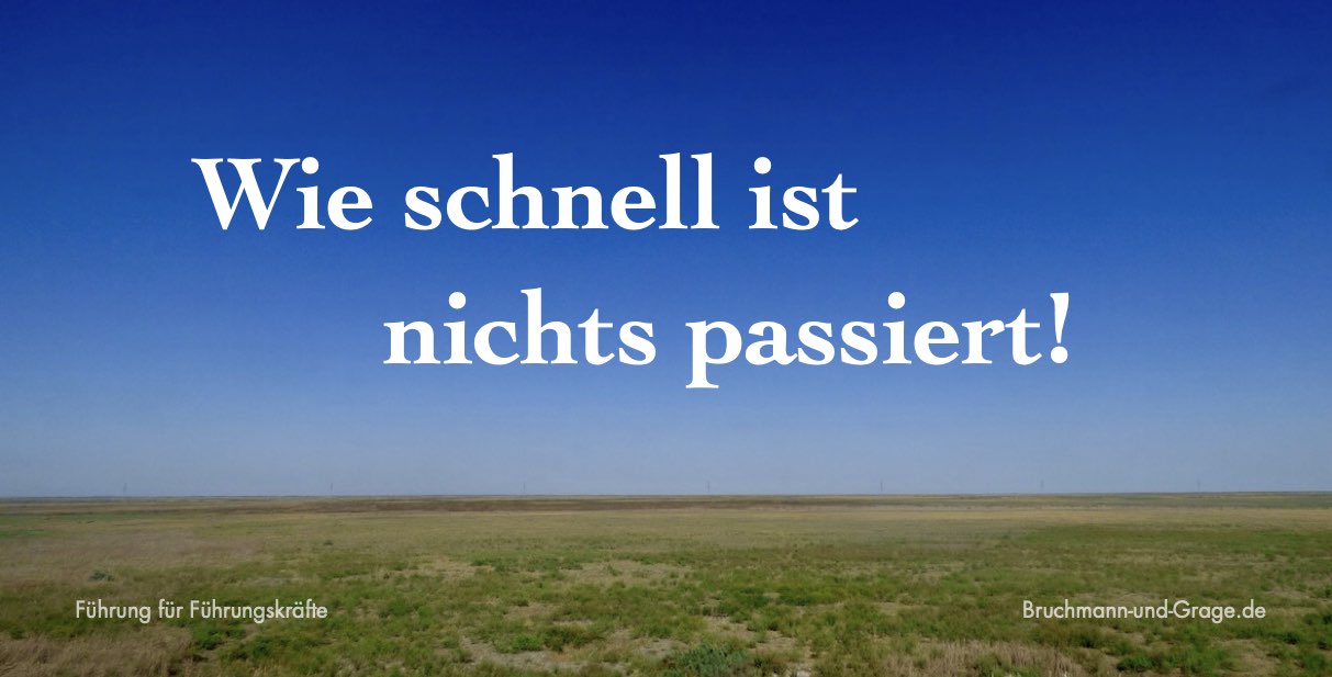 Wie schnell ist nichts passiert! – Führung für Führungskräfte Wie schnell ist nichts passiert! – Führung für Führungskräfte
